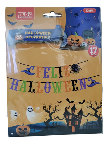 Guirnalda Feliz Halloween Colgador - Letrero 17 Pcs