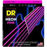 Encordado Guitarra Dr Neon Pink Npe-10 Cuerdas Fluorescentes
