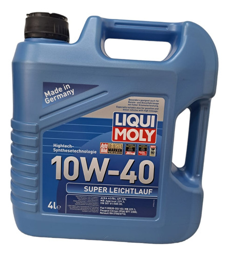 Aceite Super Leichtlauf 10w-40 Sintetico Liqui Moly