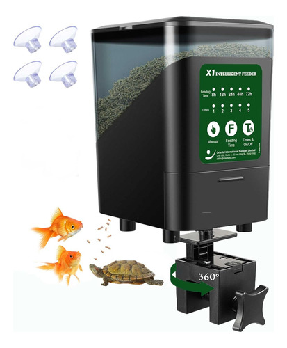 Large Automatic Fish Feeder, 14 Fl.oz Patented Revolution...