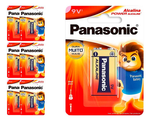 7 Baterias Alcalinas 9v Panasonic