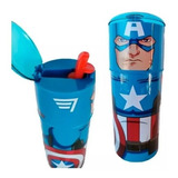 Vaso Capitan America Sorbete Botella Tapa Spiderman Local