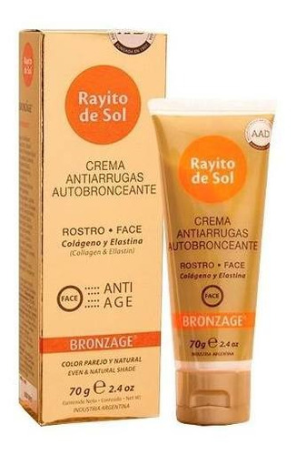 Rayito De Sol Crema Antiarrugas Autobronceante 70grs