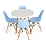 Mesa Infantil Eames 4 Cadeiras Azul Claro Eiffel Kids 