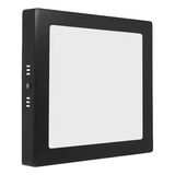 Plafon Painel Led Preto Sobrepor 20x20 Quadrado 18w - 3000k