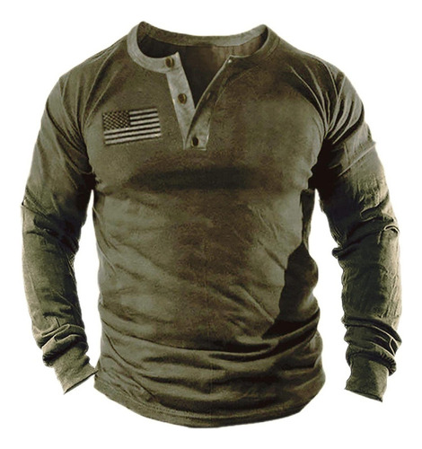 Playeras Henley Para Hombre, Camisas Tácticas Del Ejército M