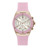 Reloj Guess Cuarzo Cristal Esfera Rosa Para Dama U1053l3 Color Del Bisel Oro Rosa Color Del Fondo Oro Rosa