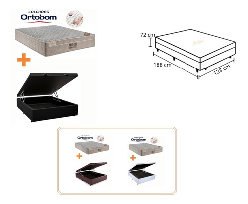 Cama Box Baú Medida Viúva C/ Colchão Molas Ensacadas Ortobom