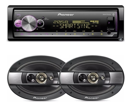 Som Pioneer Mvh-x3000br Bluetooth + 2 Falantes 6x9 Pol 300w