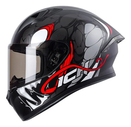 Casco Integral Ich 503 Danger Ngromate Visor Humo