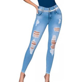 Jeans Mujer Pantalón Colombiano Mezclilla Strech Push Up P52