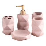 5pzs Juego De Accesorios De Baño Kit De Dispensador De Jabón