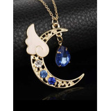 Collar  De Sailor Moon Media Luna Gota Azul