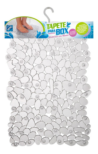 Tapete Cristal Box Banheiro Ventosas Antiderrapante Mosaico