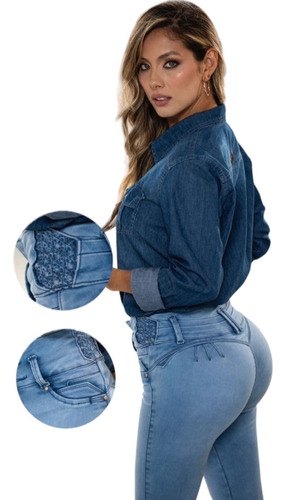Jeans Fergino Mod 135 Corte Colombiano Levanta Pompas Strech