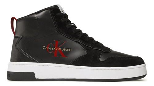 Tenis Calvin Klein Hombre Botín Negro Piel 100% Original