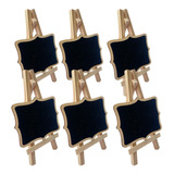 Pack 6 Pcs Mini Letreros A Tiza, Madera (cuadrado) 