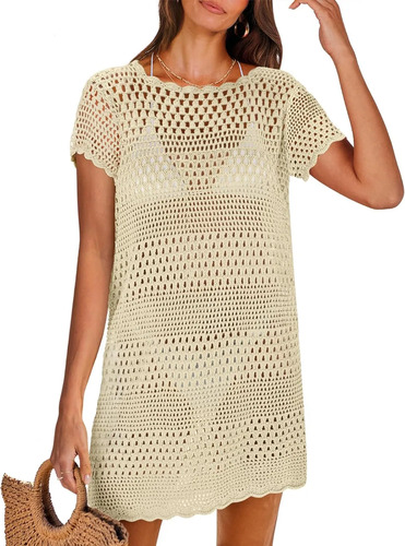Wome 2026 Crochet Swimsuit Cover Up Swimwear Beach Dress
