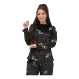 Pijama Adulto Inverno Roupa De Frio Feminino Blusa E Calça 