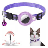 Collar Reflectante Porta Airtag Con Campana Para Gato