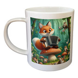 Taza Plastico Zorro Tocando El Acordeon Bosque M2