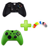 2 Fundas Xbox One O One S Negro Y Verde + 4 Grips De Colores