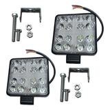 Faro Cuadrado 12 Led Con Arillo Color 12v Alta,baja, Estrobo