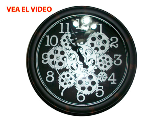 Reloj De Pared Moderno Con Engranajes Móviles