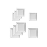 Juego Set X8 Platos Cuadrados Ceramica Blanca 23x23 Y 26x26