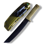 Cuchillo Recon Tanto Verde Militar Full Tang Funda Rígida V8