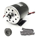 Motor Eléctrico 500w 12v Dc Brushed Polea , Piñon Y Cadena