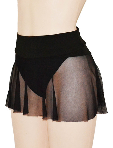 Mini Short Con Falda De Mesh Pole Dance Y Baile Twerk Aura 