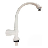 Griferia Canilla Cocina Mesada Pvc Blanca