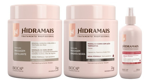 Kit Hidramais Pimenta Negra+ Esfoliante+fluido Térmico