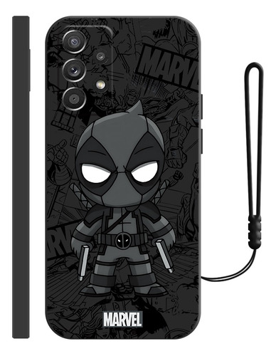 Funda De Silicona Para Samsung Diseño De Deadpool + Correas