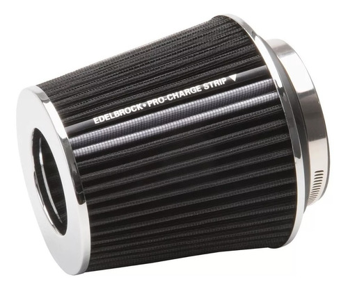 Filtro Aire Alto Flujo Edelbrock Cromado Negro 3 3,5 Y 4 P