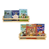 Kit 2 Prateleiras Livro Montessori Fr Estreita Natural 40cm