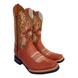 Bota De Mujer, Rodeo Cowgirl Bordada Artesanal