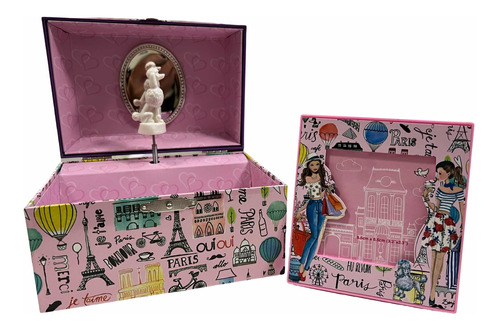 Caja Musical Alhajero  Paris Con Portaretrato - Taggershop