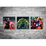 Cuadro Super Heroes Los Vengadores 24x24cm Por 3 Unidades