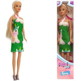 Muñeca Kiara Poppi Doll Vestido Verde Con Unicornios