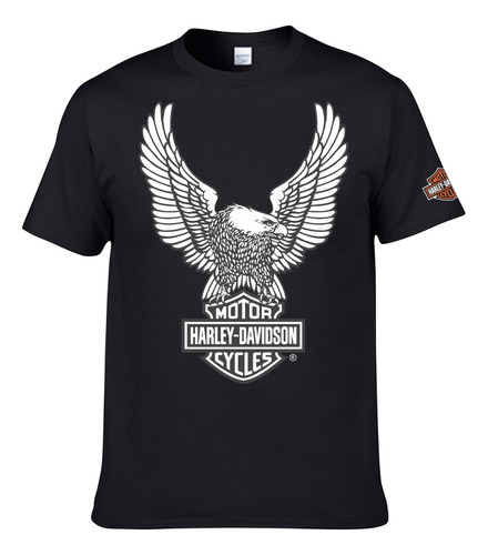 Playera Harley Davidson, Cuello Redondo Algodón Aguila