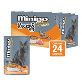 Pack X24 Alimento Para Gato Minino Plus Pavo Ahumado 85g C/u
