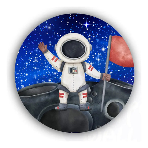 Funda Tela Sublimada 2x2m Mampara Circular Aro Astronauta