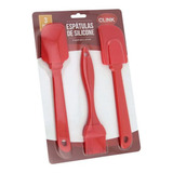 Kit Cozinha 3 Peças - Espátulas E Pincel Culinário Silicone