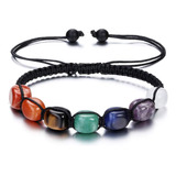 Pulsera De Yoga Top Plaza Con Piedra De 7 Chakras, Cristal C