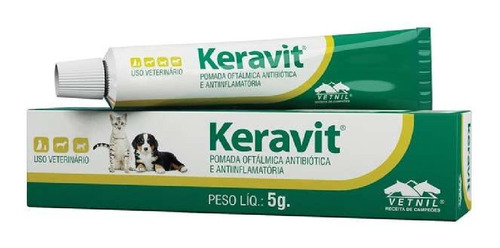 Pomada Oftalmologica Keravit 5g - Vetnil - Envio Imediato