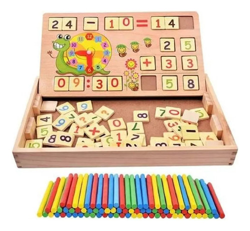 Juego Montessori Matemático Didáctico Calculadora Reloj