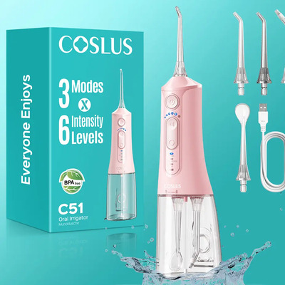 COSLUS CX51 Irrigador Bucal Portátil e Irrigador Dental Profesional | Depósito Plegable, 18 Niveles de Presión Ajustable, 3 Modos de Water Flosser | Viene con 4 Boquillas para Completa Irrigación Oral | MercadoLibre