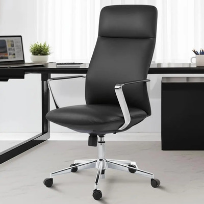 Silla Ejecutiva Ergonomica Offiho Fenix Respaldo Alto Cuero Sintetico Negro | Meses sin interés